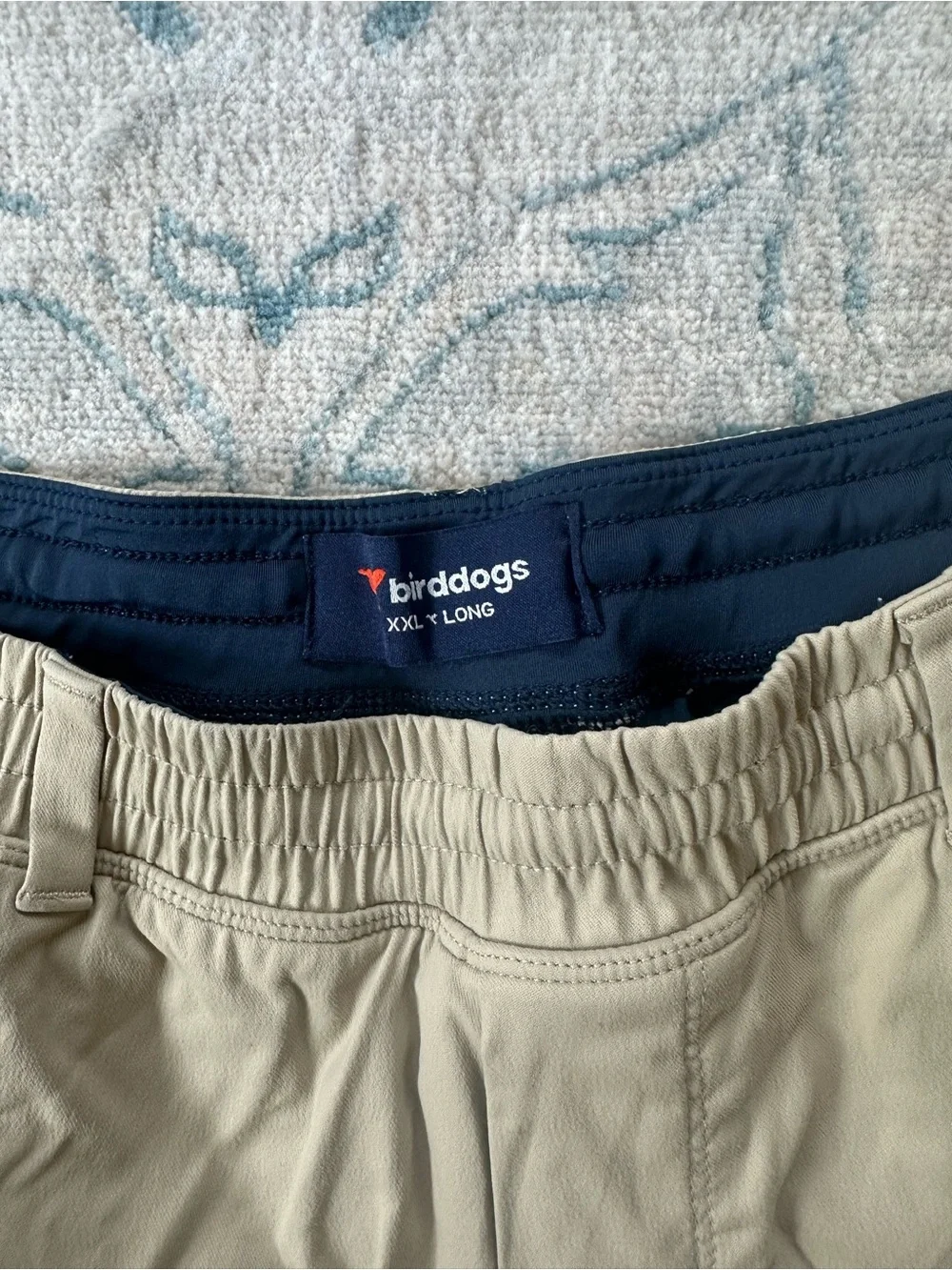 Birddogs Men’s XXL Long Khaki Performance Shorts Stretch Athletic